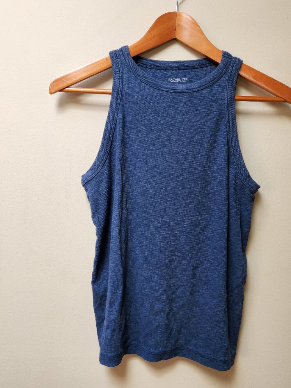 Rachel Zoe blue ribbed tank top XL